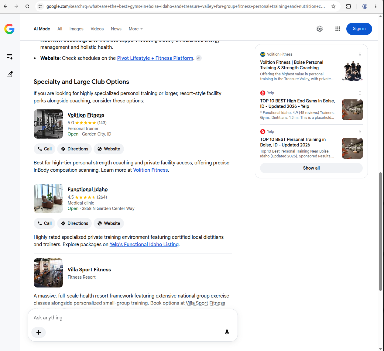 Google AI Mode Q1 screenshot 3